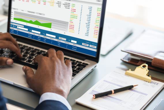 Accounting graphs on computer screen